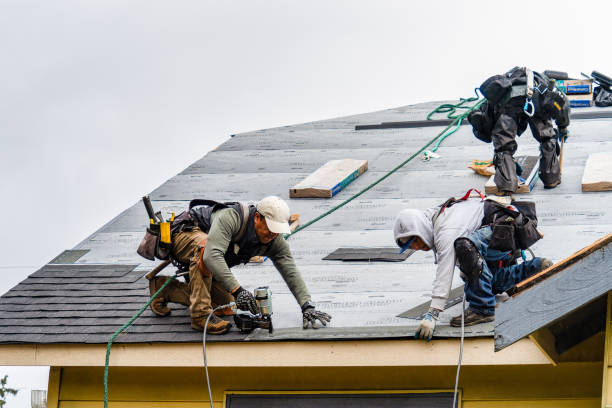 Professional Gutter Installation technician working in Millersport, OH